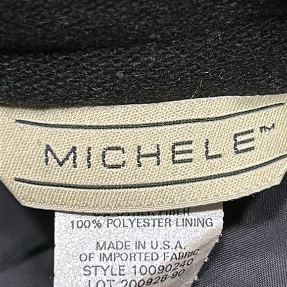 Michele black fringe skirt. Acrylic/wool blend. Back zipper. Size 14. Lined. - Picture 3 of 12